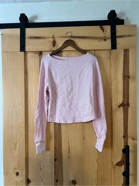 We The Free Soft Light Pink Long Sleeve Crew Top
